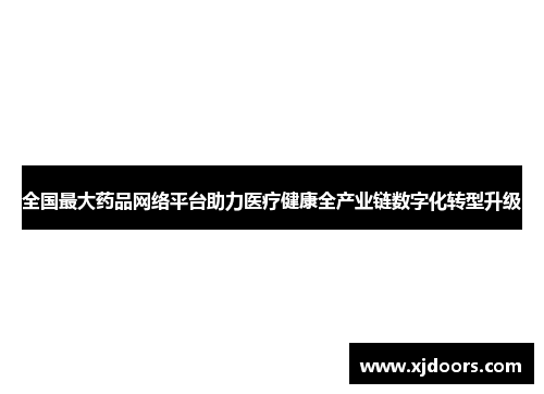 全国最大药品网络平台助力医疗健康全产业链数字化转型升级